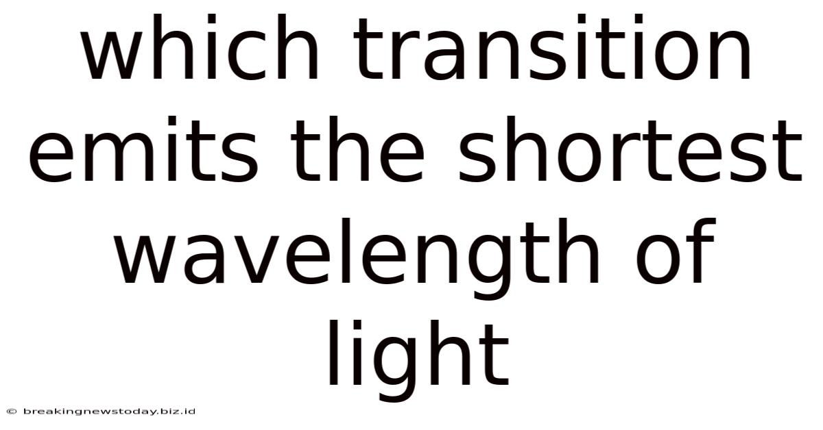 Which Transition Emits The Shortest Wavelength Of Light