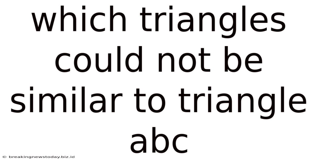 Which Triangles Could Not Be Similar To Triangle Abc