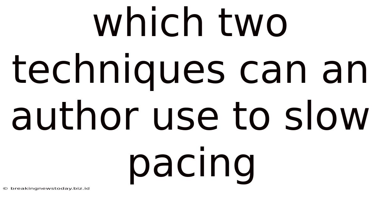 Which Two Techniques Can An Author Use To Slow Pacing