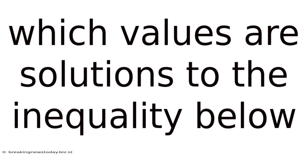 Which Values Are Solutions To The Inequality Below