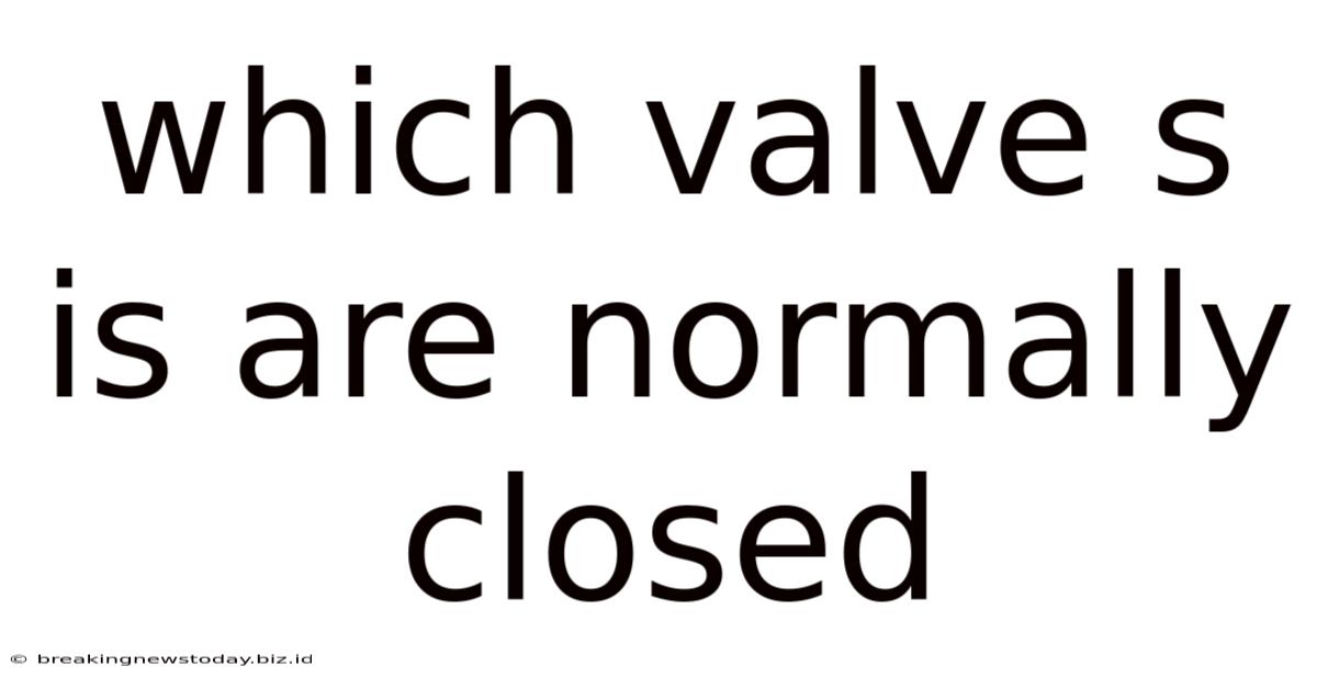 Which Valve S Is Are Normally Closed