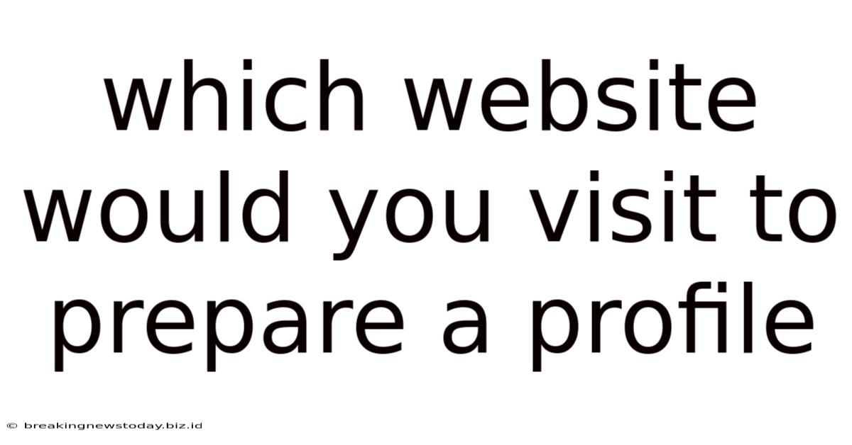 Which Website Would You Visit To Prepare A Profile
