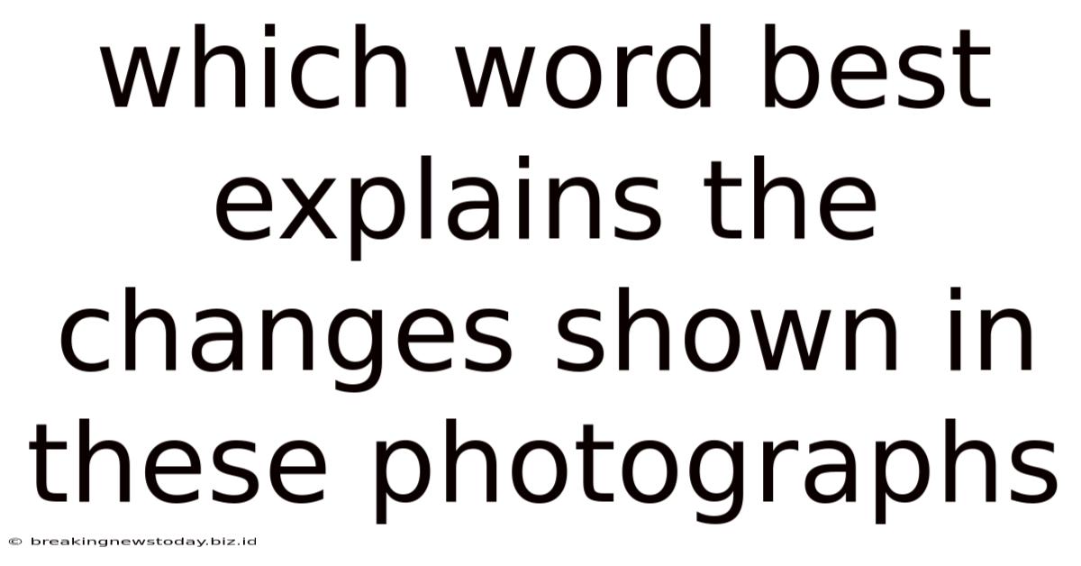 Which Word Best Explains The Changes Shown In These Photographs
