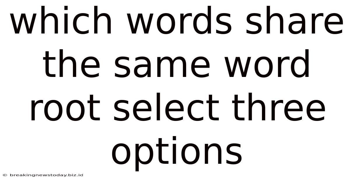 Which Words Share The Same Word Root Select Three Options