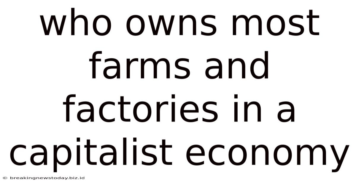Who Owns Most Farms And Factories In A Capitalist Economy