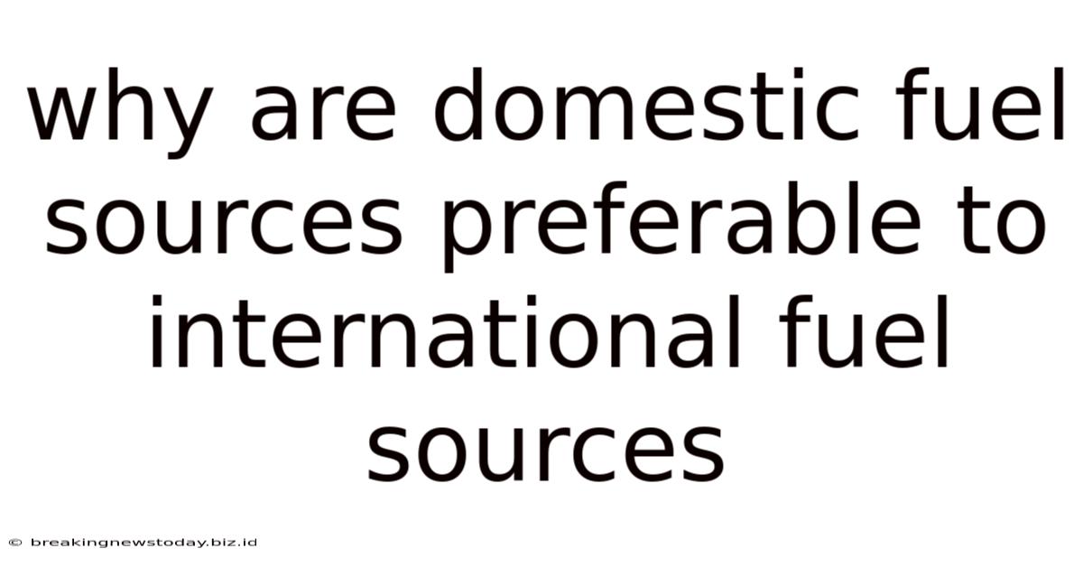 Why Are Domestic Fuel Sources Preferable To International Fuel Sources