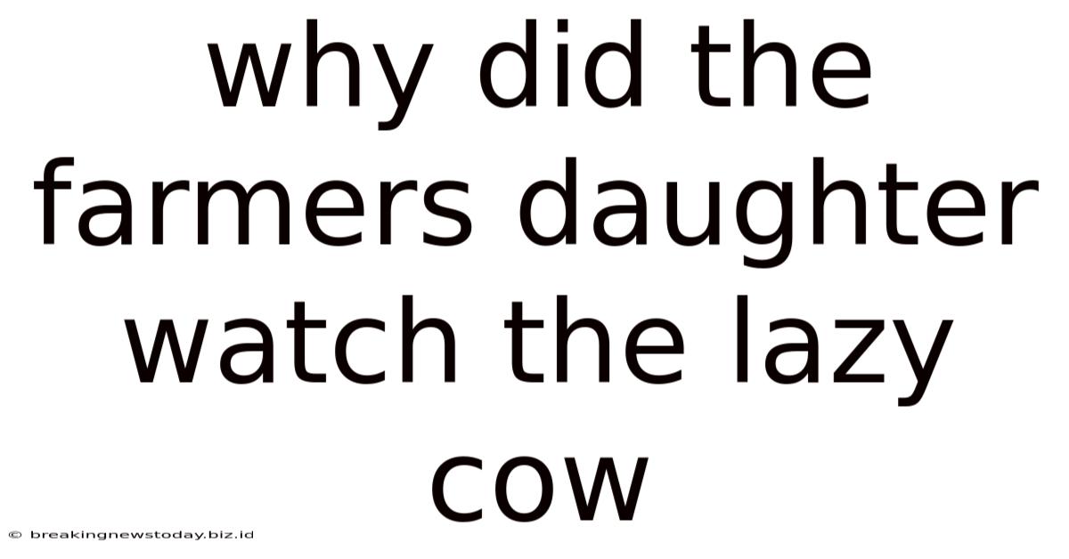 Why Did The Farmers Daughter Watch The Lazy Cow