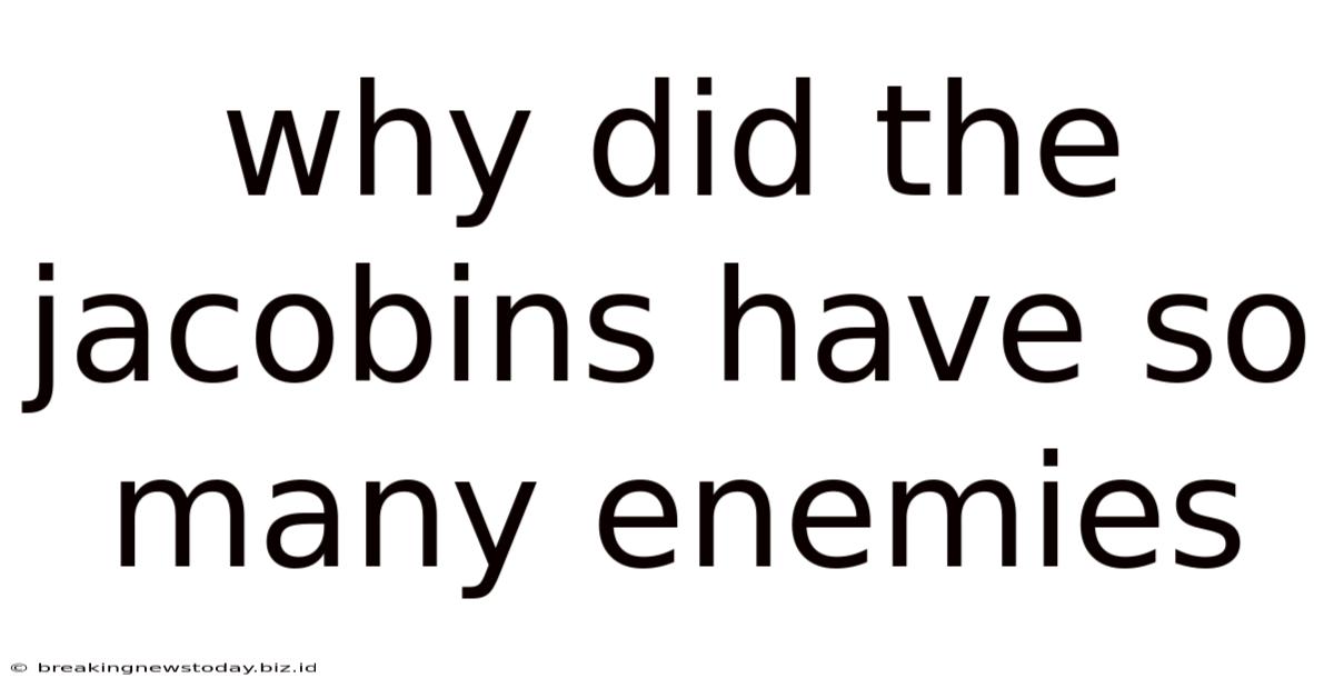 Why Did The Jacobins Have So Many Enemies