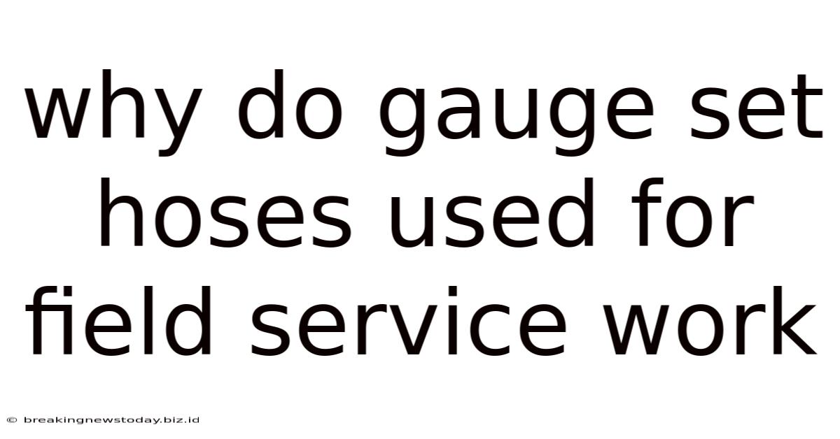 Why Do Gauge Set Hoses Used For Field Service Work