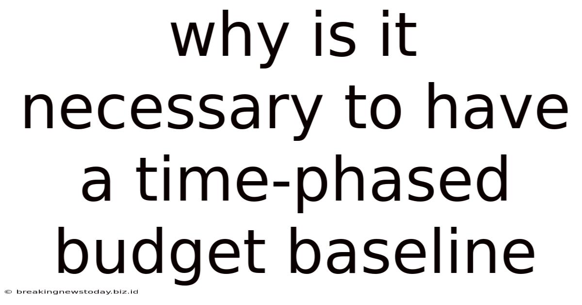 Why Is It Necessary To Have A Time-phased Budget Baseline