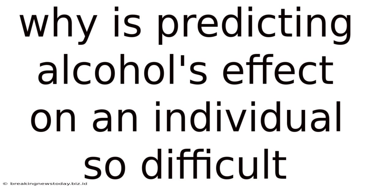 Why Is Predicting Alcohol's Effect On An Individual So Difficult