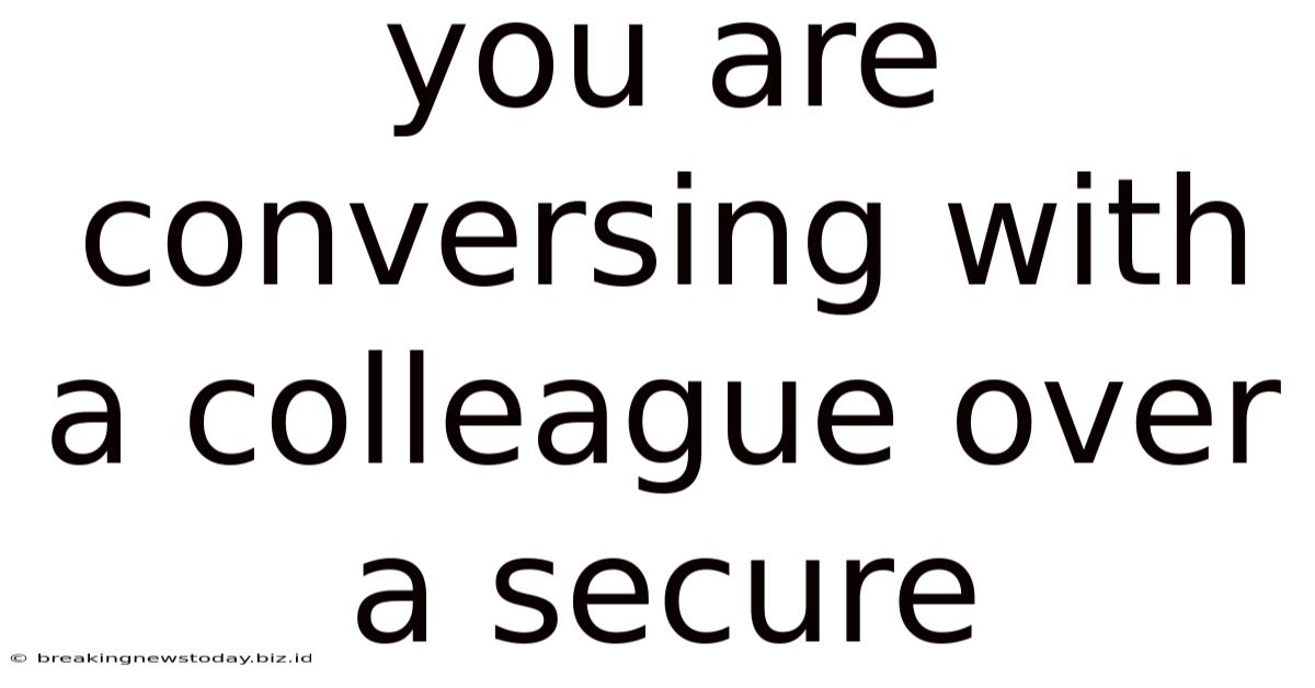 You Are Conversing With A Colleague Over A Secure