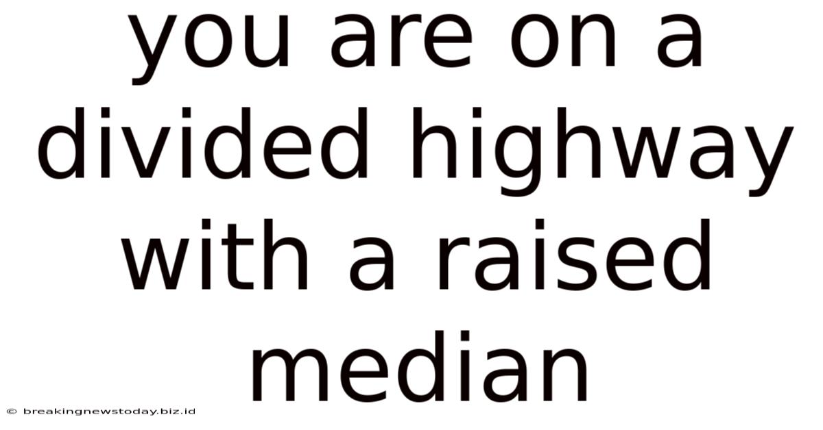 You Are On A Divided Highway With A Raised Median