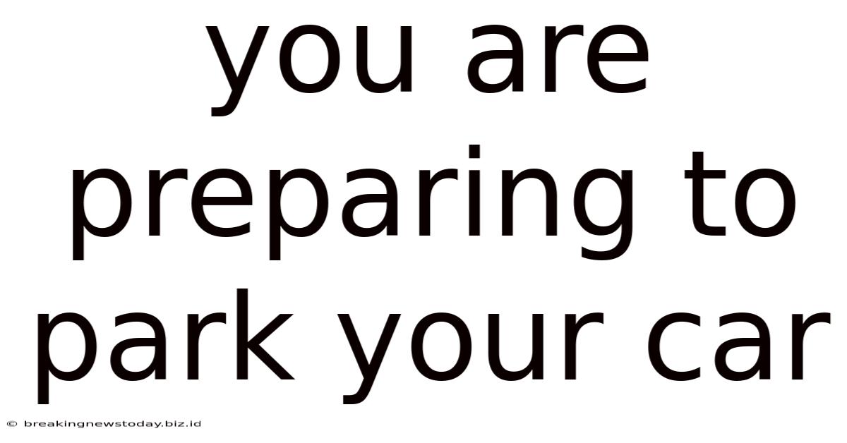 You Are Preparing To Park Your Car