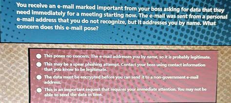 You Receive An Email Marked Important From Your Agency Quizlet